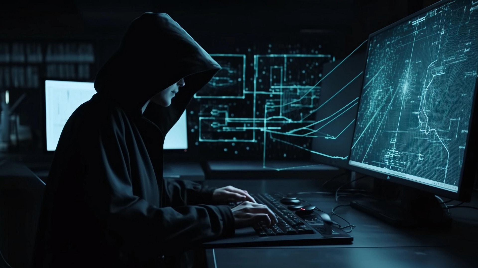 A student learning Cyber Security